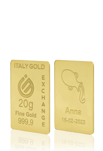 Lingotto Oro 24Kt da 20 gr. segno zodiacale Acquario  - Idea Regalo Segni Zodiacali - IGE Gold